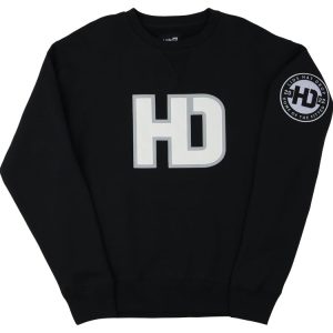 LidsHD Unisex Premium Fleece Crew Sweatshirt - Black/White