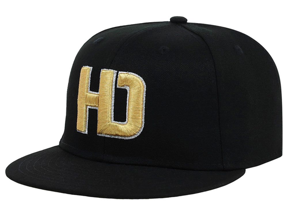 Lids Hat Drop Branded HD Fitted Cap - Black/Black/Gold - Image 4