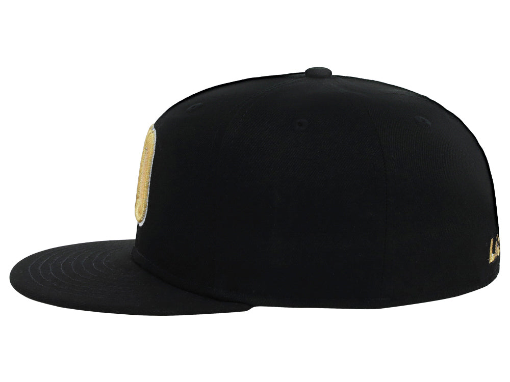 Lids Hat Drop Branded HD Fitted Cap - Black/Black/Gold - Image 6