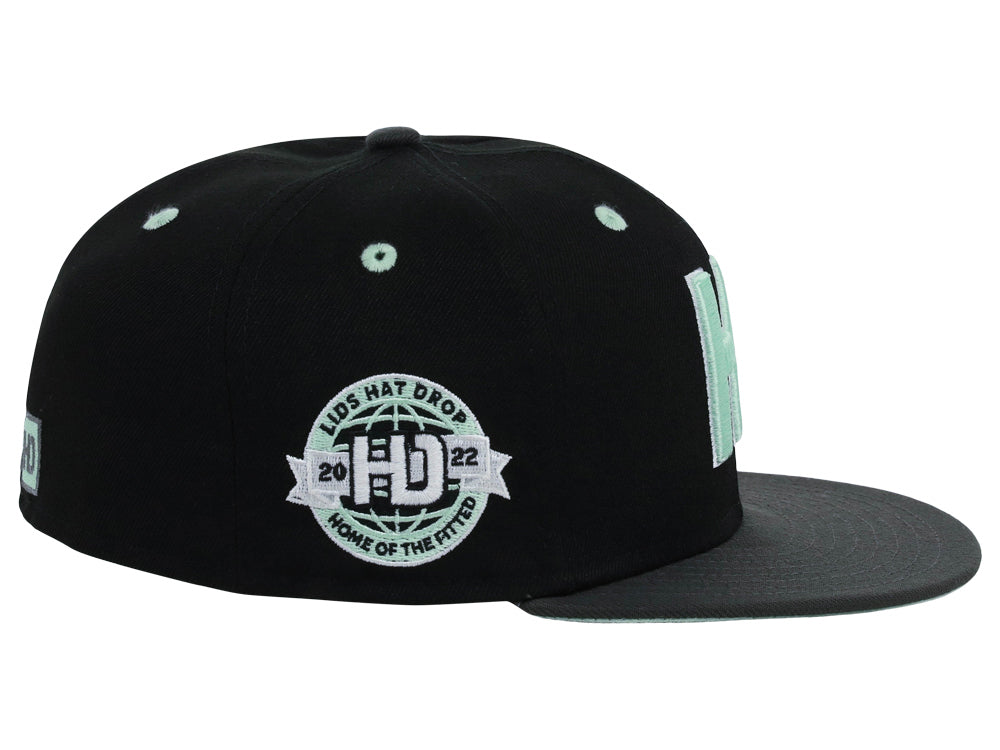 Lids Hat Drop Branded HD Fitted Cap - Black/Graphite/Light Green - Image 3