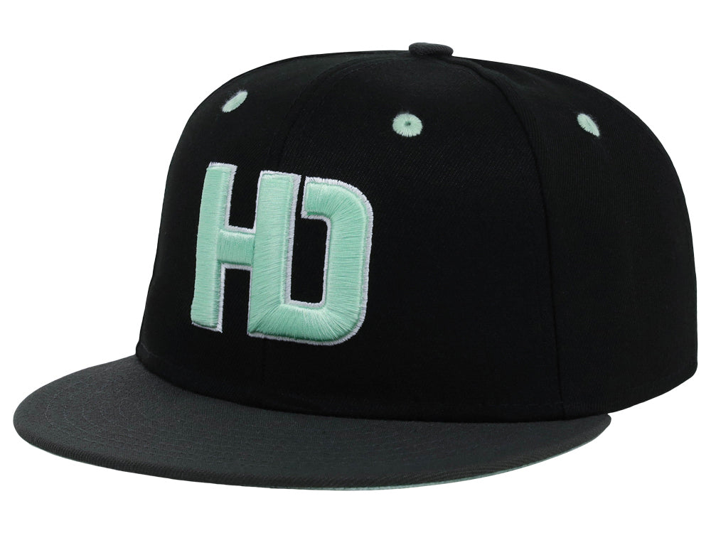 Lids Hat Drop Branded HD Fitted Cap - Black/Graphite/Light Green - Image 4