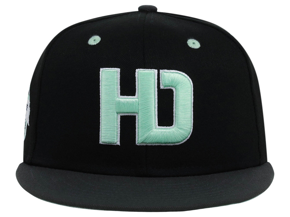 Lids Hat Drop Branded HD Fitted Cap - Black/Graphite/Light Green - Image 5