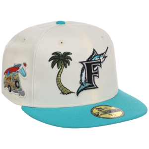 Florida Marlins MLB Simpsons Localized New Era 59FIFTY - Palm Tree - Chrome/Teal