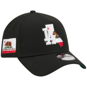 Los Angeles Dodgers Los Angeles Crown the City - State Flag Fill - Black/Black New Era 9FORTY